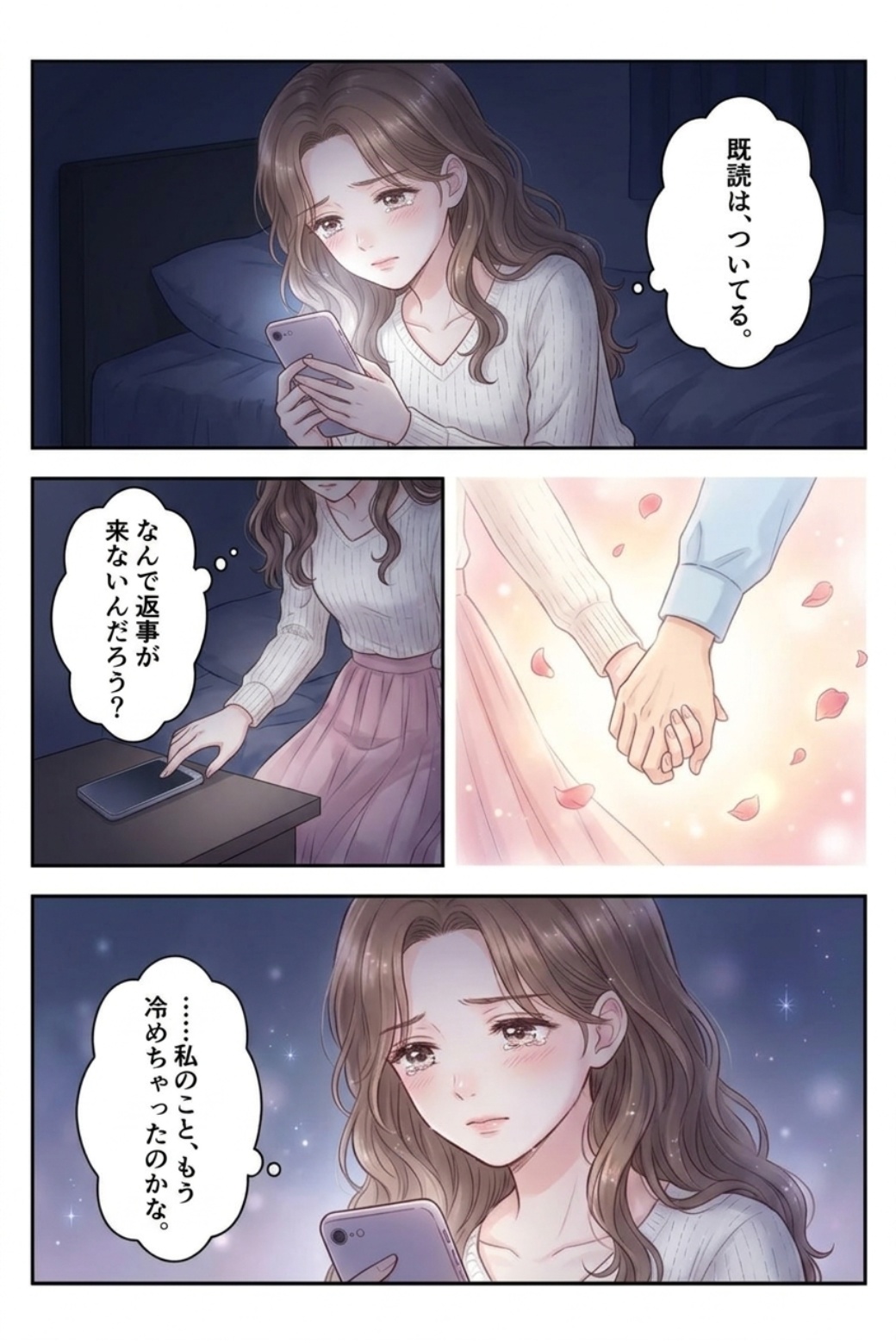 既読はついているのに返事がない夜を描いた漫画